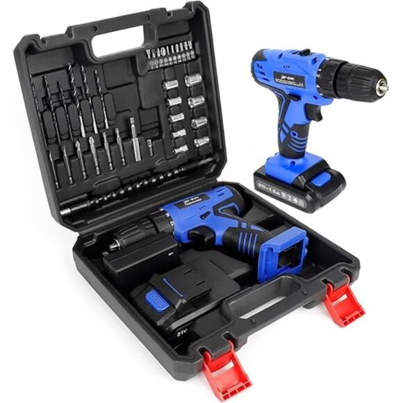 21V Cordless Drill, 350 in-lb Torque,0-1350RMP Variable Speed,10MM 3/8'' Keyless - Picture 7 of 7